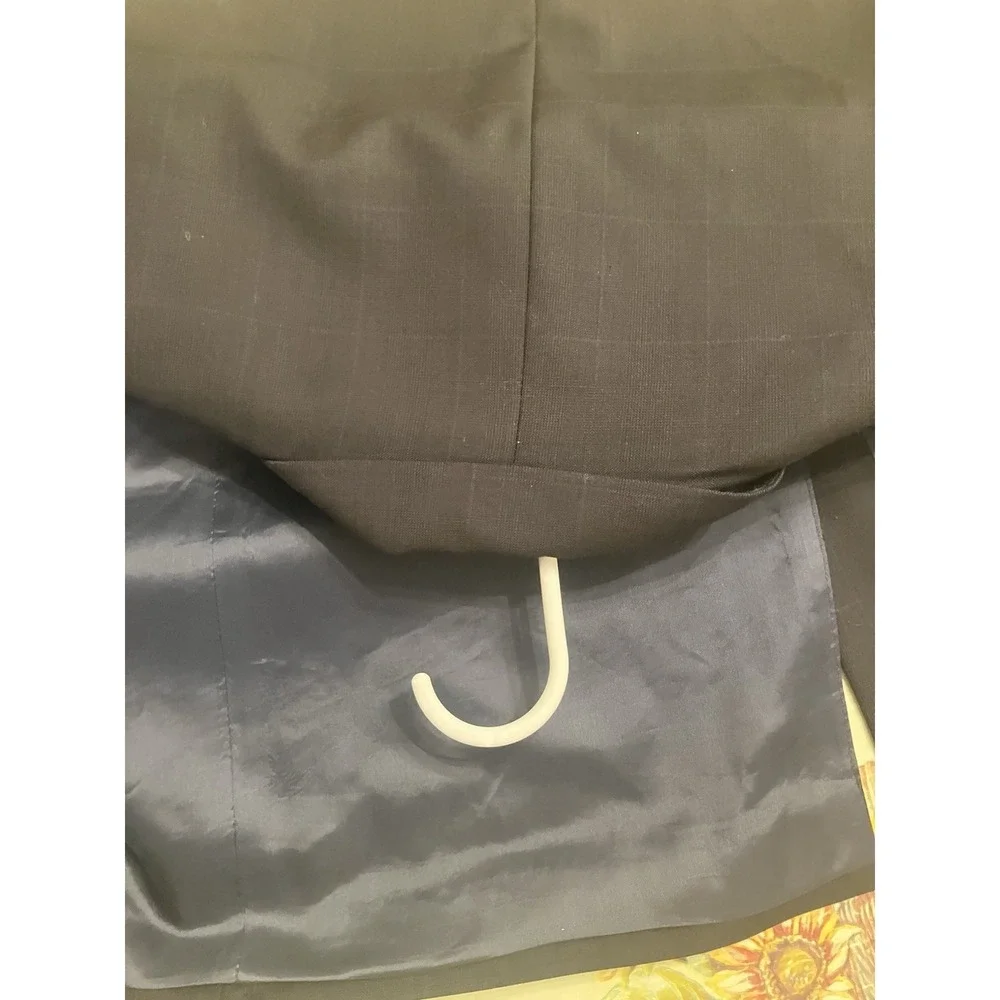 Lauren Ralph Lauren Windowpane 100% Wool Blazer 42R Navy Sport Coat
